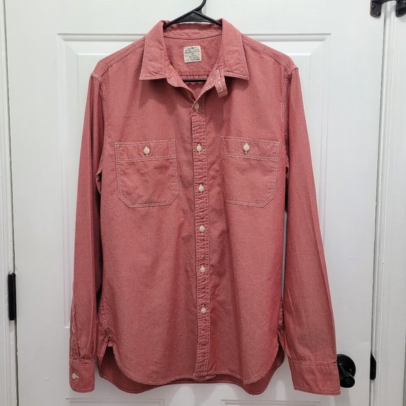 J. Crew Pink Chambray Long Sleeves Shirt Size M - Picture 1 of 4